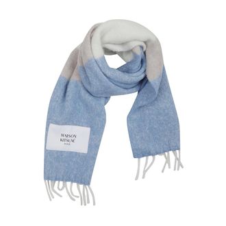 Maison Kitsuné Winter Scarves, male, Blue, Size: ONE SIZE Alpaca Striped Scarf