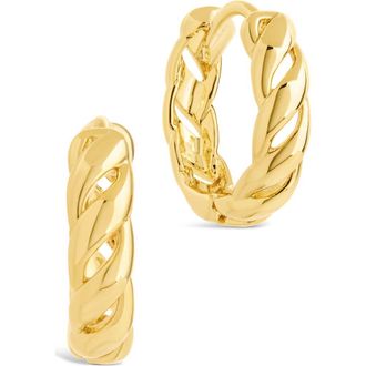 Sterling Forever Aurelia Twisted Hoop Earrings in Gold at Nordstrom Rack