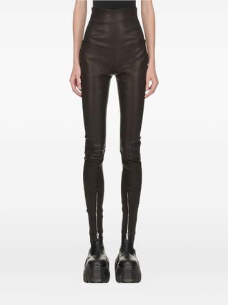 Rick Owens high-waisted zip-detail leggings - Black