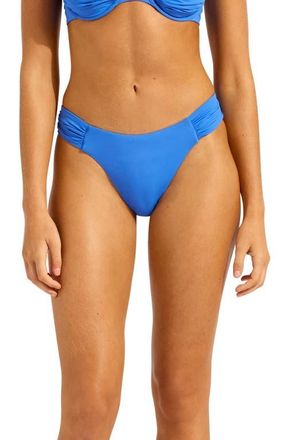 Seafolly Ruched High Cut Bikini Bottoms in Sapphire at Nordstrom, Size 10 Us