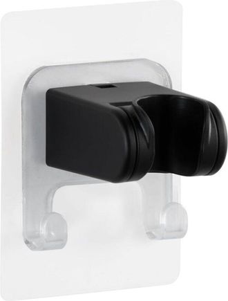 OEM Soporte Para Cabezal De Ducha Sin Necesidad De Taladrar, Autoadhesivo, Con Doble Gancho, Universal, &Aacute;ngulo Ajustable, Negro Mate