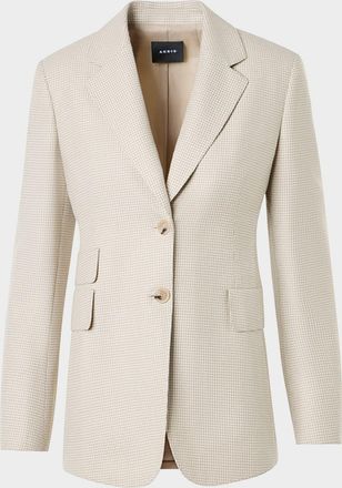 Akris Arie Cashmere Pepita Houndstooth Single-Breasted Jacket
