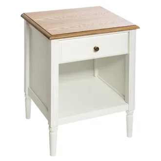 Atmosphera Comodino Solen In Legno Bianco H61cm - Atmosphera Cr&eacute;ateur DInt&eacute;rieur