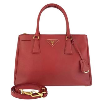 Prada Pre-owned Tote Bags, female, Red, Size: ONE SIZE Pre-owned Galleria Saffiano Leather 2way Bag