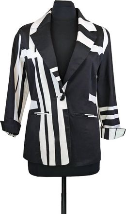 Berek Womens Modern Blazer In Black/ White