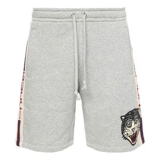 Gucci Mens Gucci SS21 Tiger Head Cotton Gray Shorts 497251-X9I98-1295
