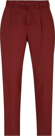 HUGO BOSS Mens Perin Solid Patterned Straight Trousers in Open Brown - Size 38W/32L