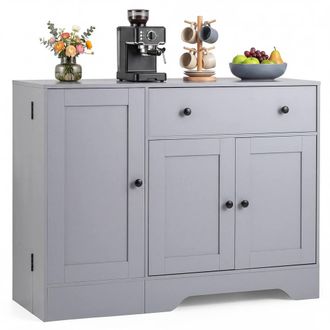 Costway Costway Buffet Cabinet with Storage Modern Sideboard with 3 Doors in Grey