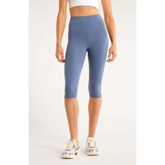 Zella Studio Luxe High Waist Capri Leggings in Blue Vintage at Nordstrom, Size Xx-Large