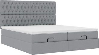 vidaXL Estructura De Cama Otomana Colchones Tela Gris Claro 180x200cm Vidaxl