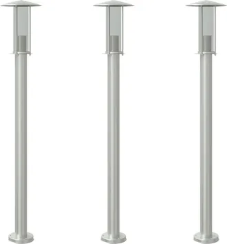 vidaXL L&aacute;mparas De Suelo De Exterior 3 Uds Acero Inoxidable 100 Cm Vidaxl