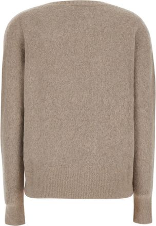 Merci V-Neck Long Sleeve Sweater - Beige