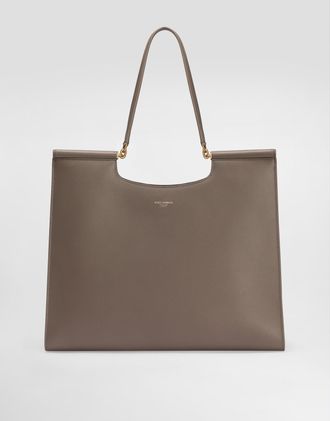 Dolce & Gabbana Large Sicily Shopper - Woman Tote Bags Grey Onesize