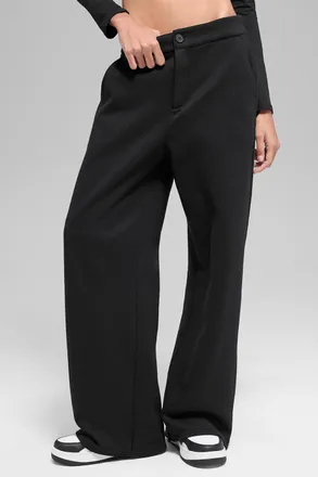 Alo | High-Waist Sweatpant Trouser in Black, Size: Medium