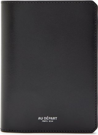 Au D&eacute;part Logo Leather Passport Case - Black - One Size