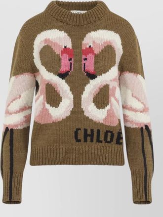 Chlo&eacute; wool logo-intarsia sweater