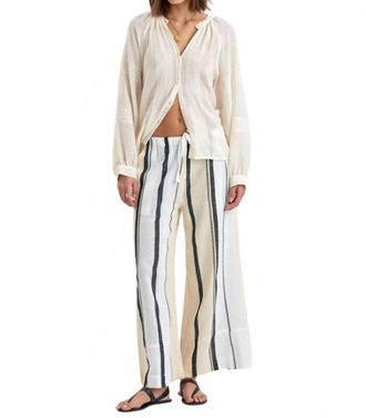 Lemlem Mita Button Up Blouse In Lacee Cream