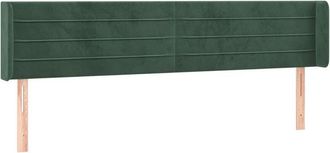 vidaXL Cabecero De Terciopelo Verde Oscuro 203x16x78/88 Cm Vidaxl