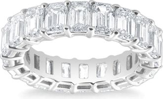 Pompeii3 6Ct Emerald Cut Diamond Eternity Ring Lab Grown 14k White or Yellow Gold