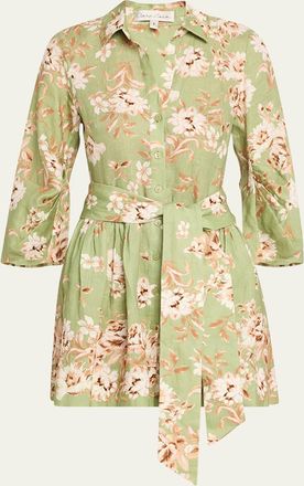 Cara Cara Raya Floral Button-Front Mini Dress