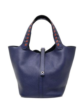 Herm&egrave;s 2018 Epsom Tressage Picotin Lock 22 handbag - women - Calf Leather - One Size - Red