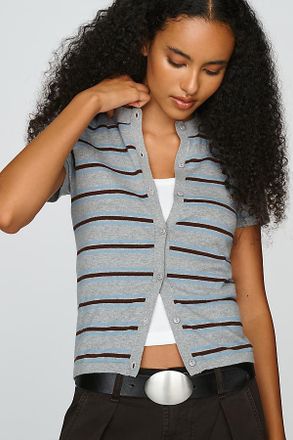 Rails Kylie Cotton Cashmere Short-Sleeve Cardigan Top