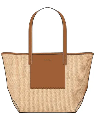 Cole Haan Nantucket Straw & Leather Tote