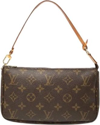 Louis Vuitton Pre-owned Pochette Accessoires - Dames - Vintage Schoudertas - Bruin - ONE Size - Leer - Vintage