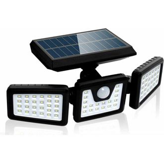 OEM Foco De Seguridad Solar Crezuo Con Sensor De Movimiento, Potente Foco De Pared Exterior Con 3 Cabezales, 550 L&uacute;menes.-crezuo