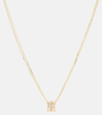 Suzanne Kalan 18kt gold pendant necklace with diamonds