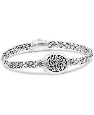 Devata Bali Filigree with Hammer Accent with Dragon Bone Chain Bracelet in Sterling Silver at Nordstrom, Size 7.5