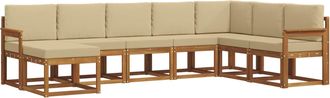 vidaXL Conjunto De Sof&aacute;s De Exterior 8 Uds. Natural Y Beige Vidaxl