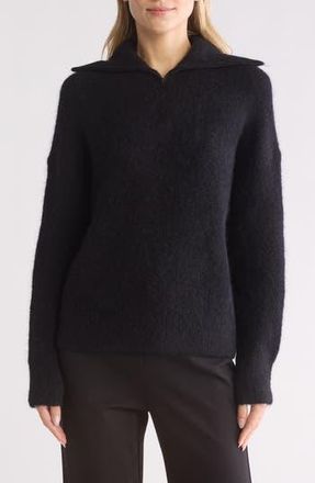 Vince Quarter Zip Sweater in Black at Nordstrom Rack, Size Medium