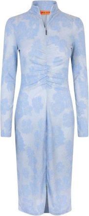 Stine Goya Elegante Gerimpelde Coljurk met Rits - Dames - Casual kleedjes - Veelkleurig - S - Polyester - Kleedjes