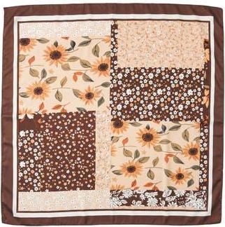 MARCUS ADLER Floral Satin Scarf in Brown at Nordstrom Rack