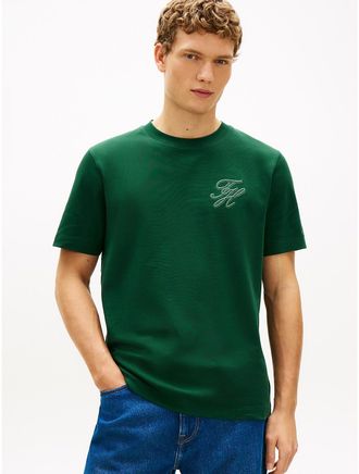 Tommy Hilfiger Mens Script Monogram Interlock T-Shirt - Green - XXL
