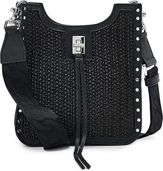 Rebecca Minkoff Darren Mini Feed Cross Body Womens Handbags Black/Black, Leather/Polyester