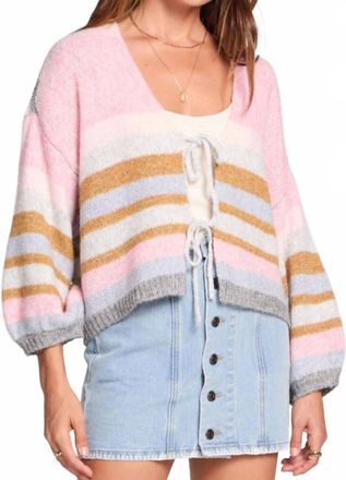 Saltwater Luxe Kiah Striped Tie Cardigan In Multi