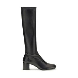Prada Lederen veterlaarzen met chunky zool - Dames - Schoenen - Zwart - Maat: 38 EU Leer