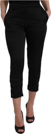 Ermanno Scervino High Waist Capri Cropped Pants - Dames - Vrijetijds broeken - Zwart - S - Katoen - Broeken