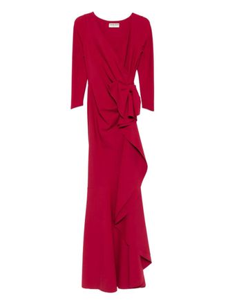 La Petite Robe Di Chiara Boni Abito lungo con fiocco e ruches - Rosso