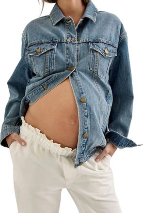 Hatch The Classic Maternity Jean Jacket In Light Wash