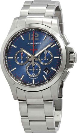 Longines Conquest V.H.P. Perpetual Chronograph Quartz Blue Dial Mens Watch L37274966