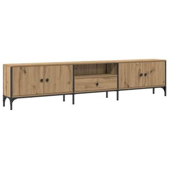 Berkfield Home TV Cabinet with Drawer Artisan Oak 200x25x44 cm Engineered Wood in Brown | Size: 200 x 25 x 44 cm