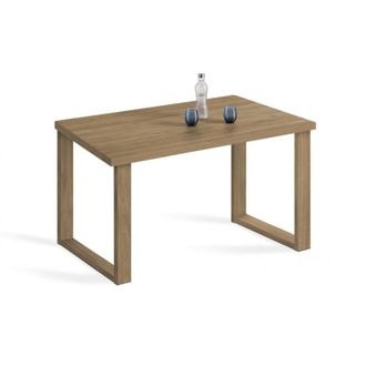 HOGAR 24 Mesa sal&oacute;n milan madera maciza color encerado, patas U. 140x80x73 cm