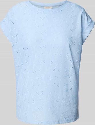 Freequent T-Shirt mit Lochstickerei Modell Blond in Hellblau, Gr&ouml;&szlig;e XS