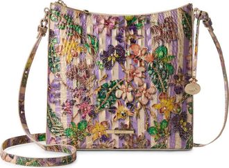 Brahmin Katie Croc Embossed Leather Crossbody Bag in Pinstripe Petals at Nordstrom