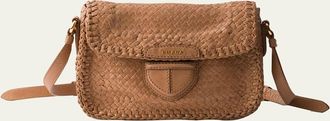 Prada Madras Woven Leather Crossbody Bag