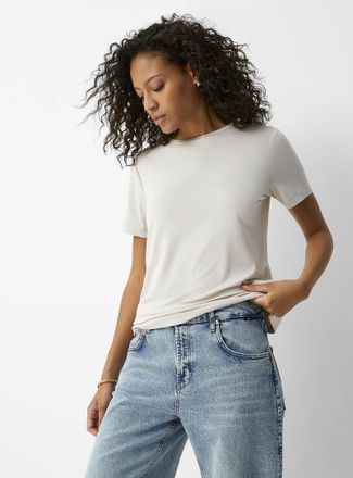 Contemporaine Womens Flowy crew-neck T-shirt