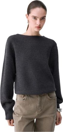 Liu Jo Truien & Vesten, Dames, Grijs, XS, Wol, Maglia Chiusa M/L